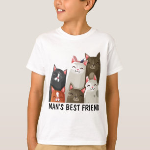 CAT T-SHIRTS, MÄNNISKOS BÄSTA FRIEND BOYS T SHIRT