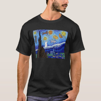Cat T, Starry Night Cat, Womens Cat, Van Gogh Cat T Shirt