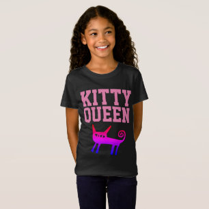 Cat T-tröjor för flickor, KATTUNGE QUEEN Tee