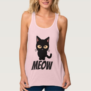 Cat T-tröjor, MEOW Linne Med Racerback