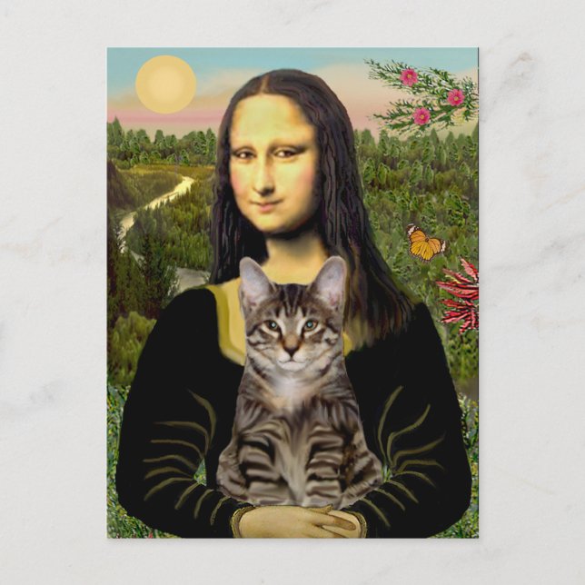 CAT (Tabby) - Mona Lisa Vykort (Framsida)
