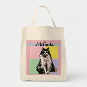 Cat Tabby Pastel Cats Kids Girls Ljus rosa Tygkasse