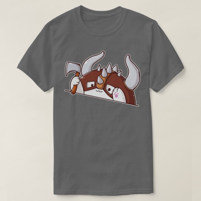 Cat Tabletop RPG Barbarian T Shirt (Design framsida)