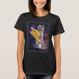 Cat Taco i rymden Lustigt T-shirt för katt och tak