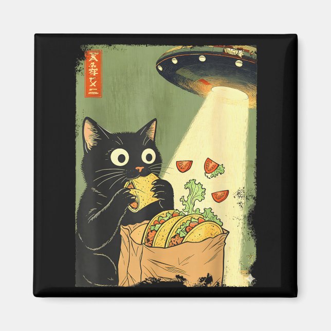 Cat Tacos Japanese UFO Anime Trendy Magnet (Framsidan)
