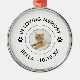 Cat Tass avtryck Pet-förlustminnesförlust i överla Julgransprydnad Metall