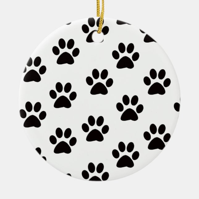 Cat Tass avtryck Round Ornament (Framsidan)