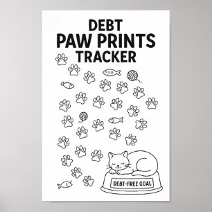 Cat Tass avtryck Savings Challenge Tracker Poster