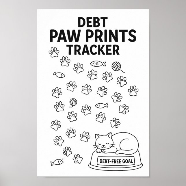 Cat Tass avtryck Savings Challenge Tracker Poster (Framsidan)