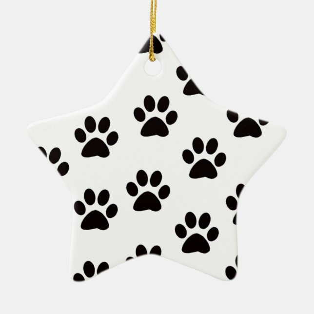 Cat Tass avtryck Star Ornament (Framsidan)