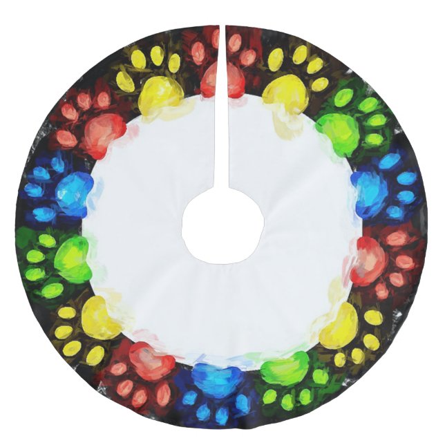 Cat Tass Circle Julgransmatta Borstad Polyester (Framsidan)