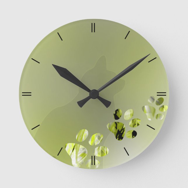 Cat Tass Clean Rund Klocka (Framsida)