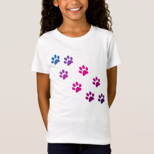 Cat Tass Mönster Rosa Blue Lila Cute T Shirt