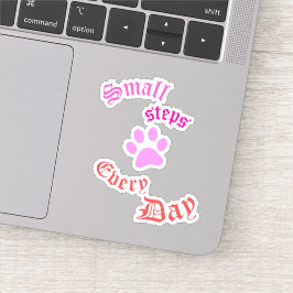 Cat Tass Vinyl Sticker | Små steg varje dag Klistermärken