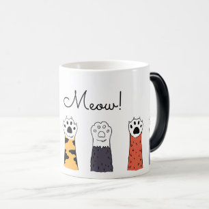 Cat Tassar Black White Brown Meow-Djurälskare Magisk Mugg