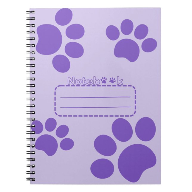 Cat tassar lila journal bärbar dator anteckningsbok (Framsidan)