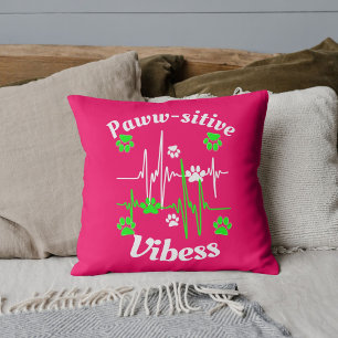 Cat Tassar Vibes Cuddles on Cute Modern Funny Rosa Kudde