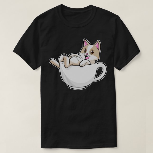 Cat Tea kopp T Shirt (Design framsida)
