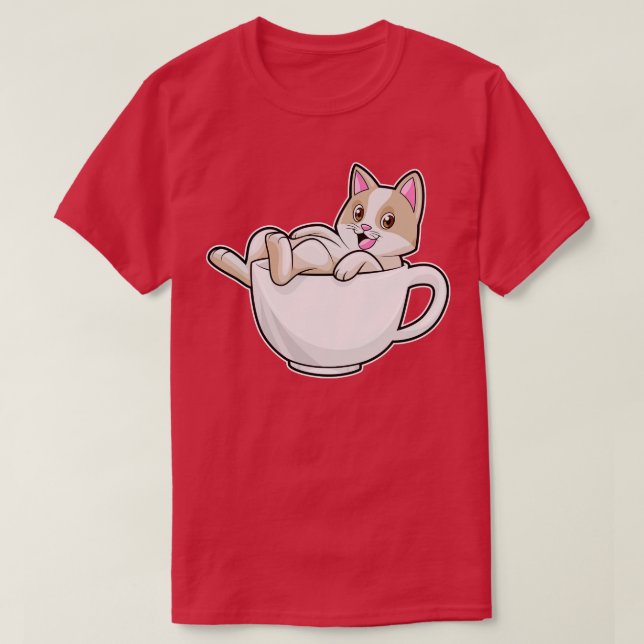 Cat Tea kopp T Shirt (Design framsida)