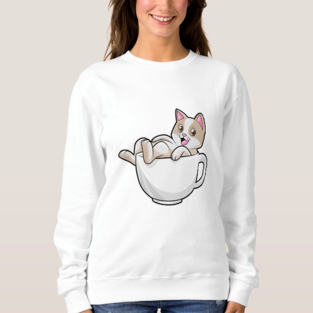 Cat Tea kopp T Shirt (Framsida)