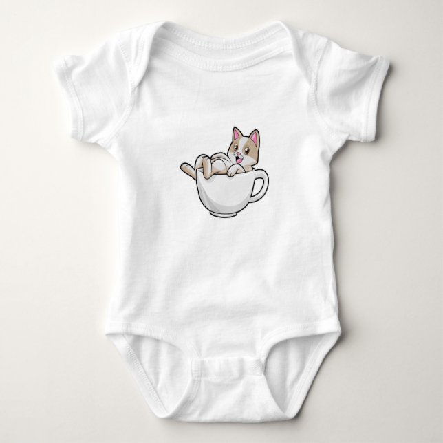 Cat Tea kopp T Shirt (Framsida)