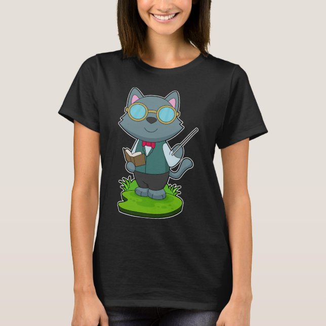 Cat Teacher Pekinter T Shirt (Framsida)