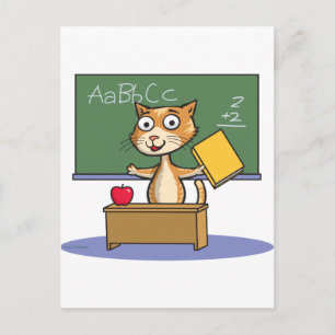 Cat Teacher Vykort