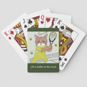 Cat Tennis Player Life är bättre på domstolen Casinokort