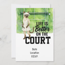 Cat Tennis Player Life är bättre på domstolen Inbjudningar