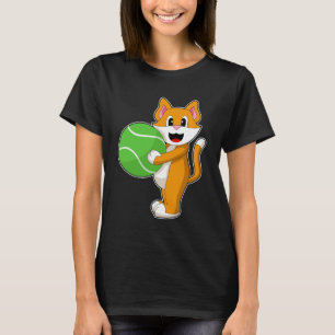 Cat Tennis Tennis racket Sports T Shirt