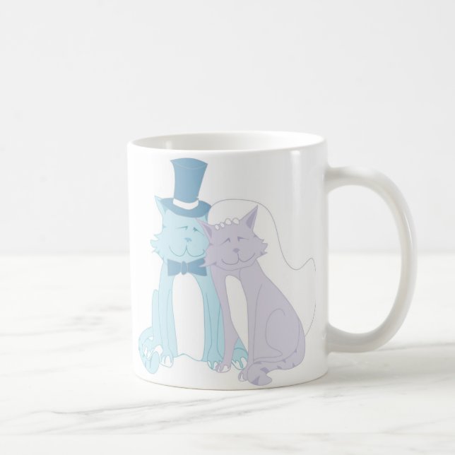 Cat Theme Bröllop Kaffemugg (Höger)