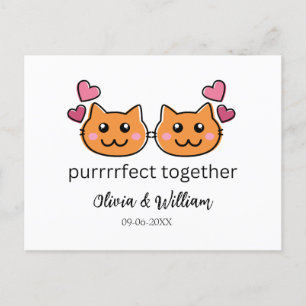 Cat Theme Funny Förlovning Gratulerar Card Love Bi Helg Vykort