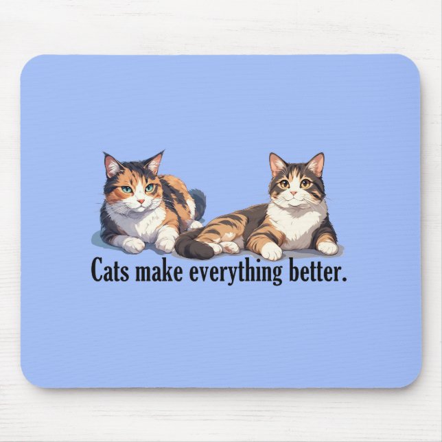 Cat Theme Mousepad med Färg Musmatta (Framsidan)