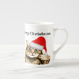 Cat Theme Personlig God jul Mugg Benporslin Mugg