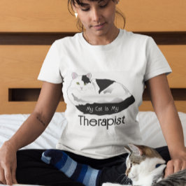 Cat Therapist - roligt citat T Shirt