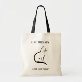 Cat Therapy Tote Bag, Cat Tote Bag Tygkasse