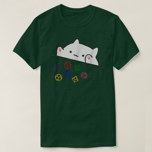Cat Throwing Dice Tabletop Games Cute Kawaii Anima T Shirt (Design framsida)