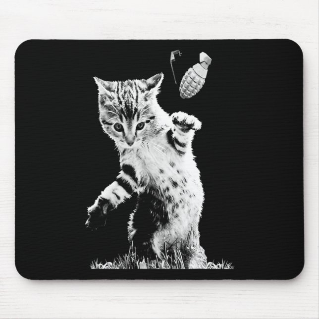 Cat Throwing Grenade Funny Kattunge Grenade Scene Musmatta (Framsidan)