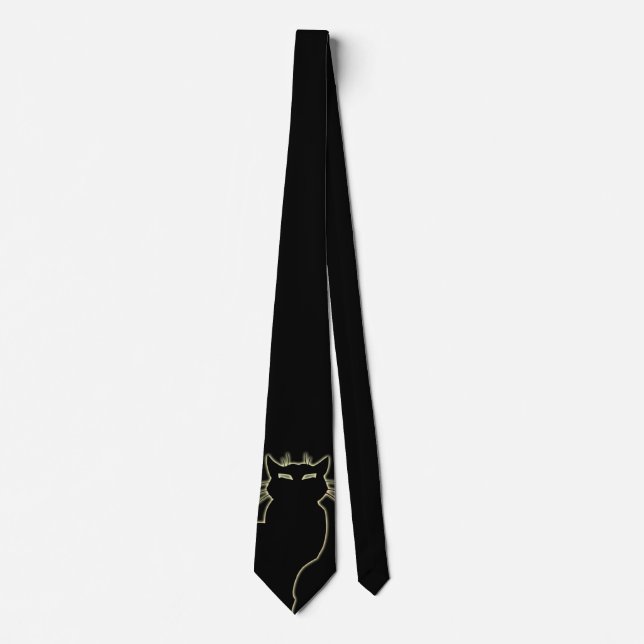 Cat Ties Snyggt Black Cat Ties Cat Lover-gåvor Slips (Framsida)
