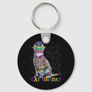 Cat tisdag Funny Mardi Gras 2025 New Orleans Manar Nyckelring