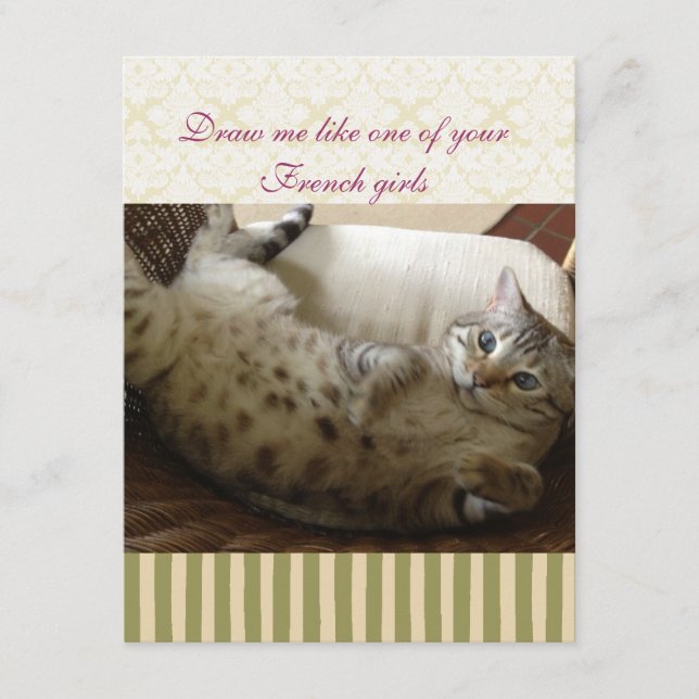 Cat Titanic Quote Brocade Rand Notecard (Framsida)