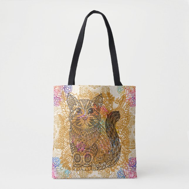 Cat Tote Bag Tygkasse (Framsida)