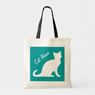Cat tote bags Personlig pet namn Tygkasse