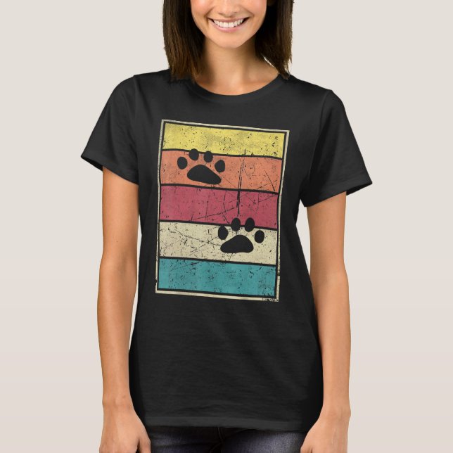 Cat Track Footprints T Shirt (Framsida)