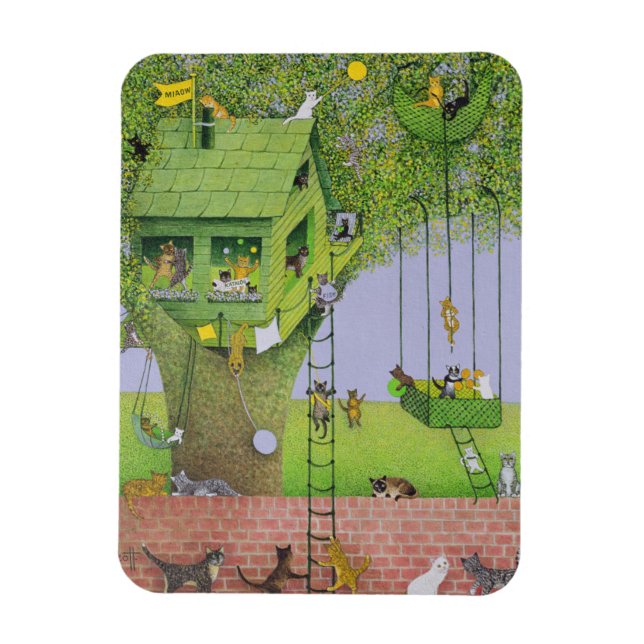 Cat Träd House Magnet (Vertikal)