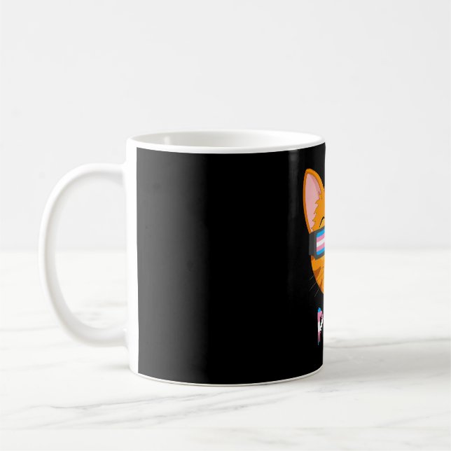 Cat Transgender Flagga Lgbt Kaffemugg (Vänster)