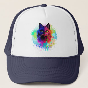 Cat Trippy Psychedelic Pop Art Keps