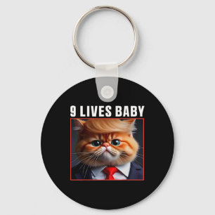 Cat Trump 9 Lives Ba Funny Trump Memb Nyckelring