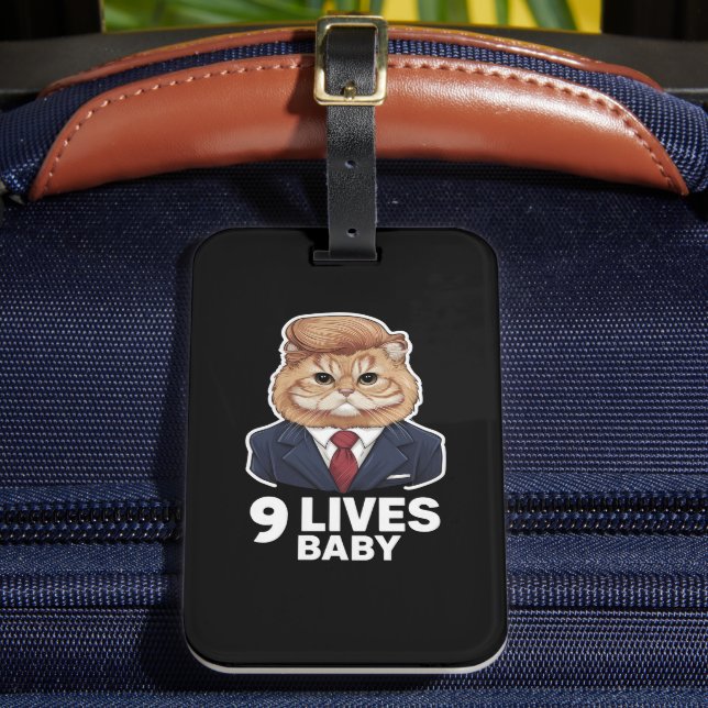 Cat Trump 9 Lives Baby Bagagebricka (Framsida Insitu 2)