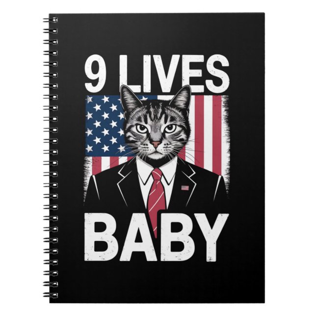 Cat Trump 9 Lives Baby Funny Trump Cat Anteckningsbok (Framsidan)